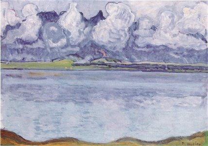 Hodler - Thunersee mit Stockhornkette in Wolken - ca1912