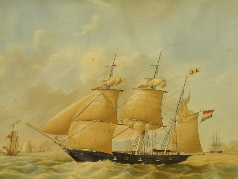 Holländska barkskeppet Thetis. Jacob Spin 1846. Sjöhistoriska museet. SM 28692