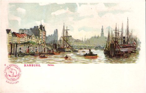 Hoffmanns Stärkefabriken - Postkarte Hamburg, Hafen