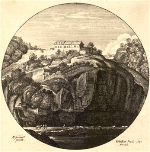 Wenceslas Hollar - The house on the cliff (Elsheimer)