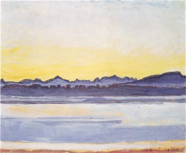 Hodler - Genfersee mit Mont-Blanc vor Sonnenaufgang - 1918
