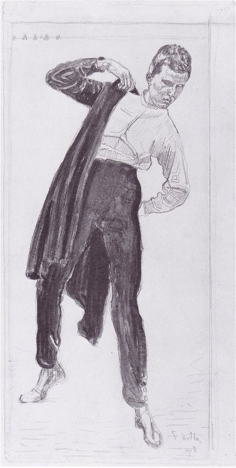Hodler - Student, seinen Waffenrock anziehend - 1908