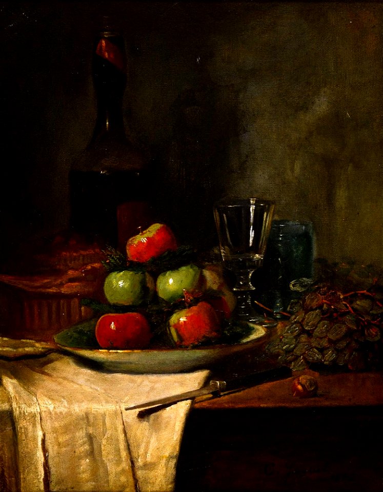 Charles Hoguet - Tischstillleben (1855)