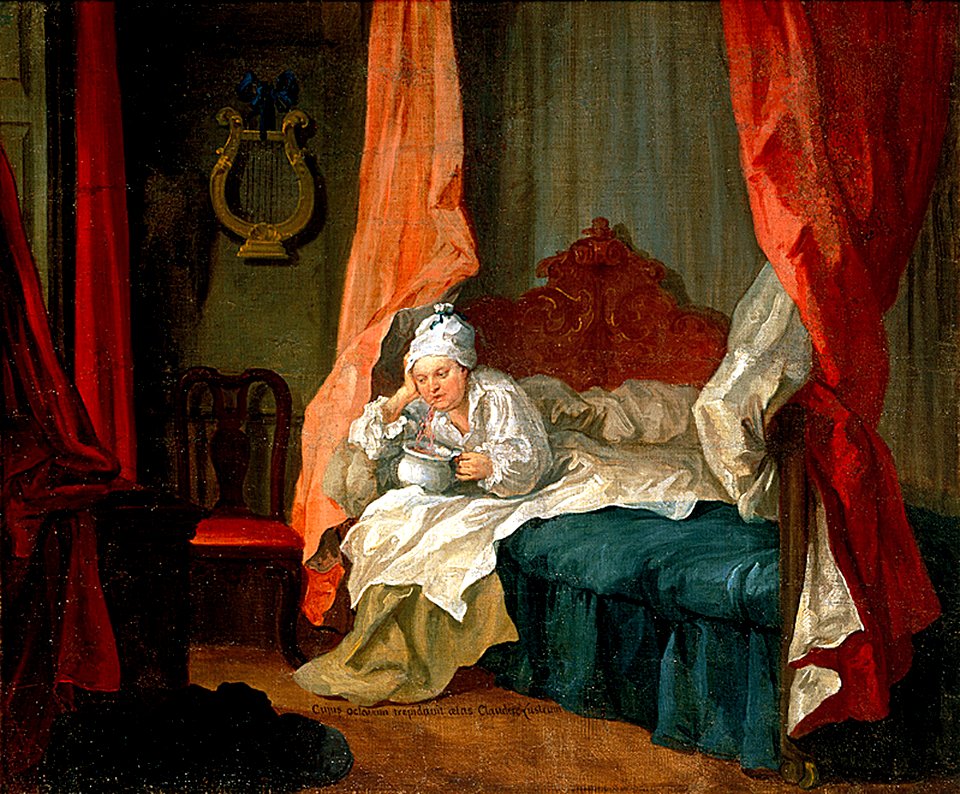 Hogarth - Francis Matthew Schutz in His Bed, c.1755–1760, NWHCM 1990.130 F