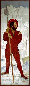 Hallebardier, Ferdinand Hodler, 1895. Free illustration for personal and commercial use.