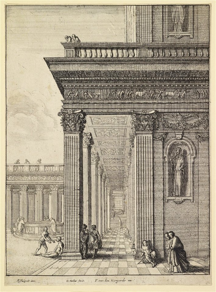 Wenceslaus Hollar - Healing the Cripples (after Adam Elsheimer)