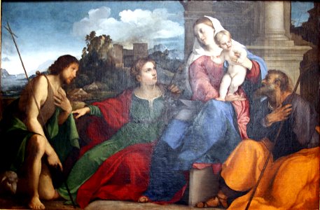 Holy Family with Saint Catherine and John the Baptist - Accademia - Venice 2016 - crop. Free illustration for personal and commercial use.