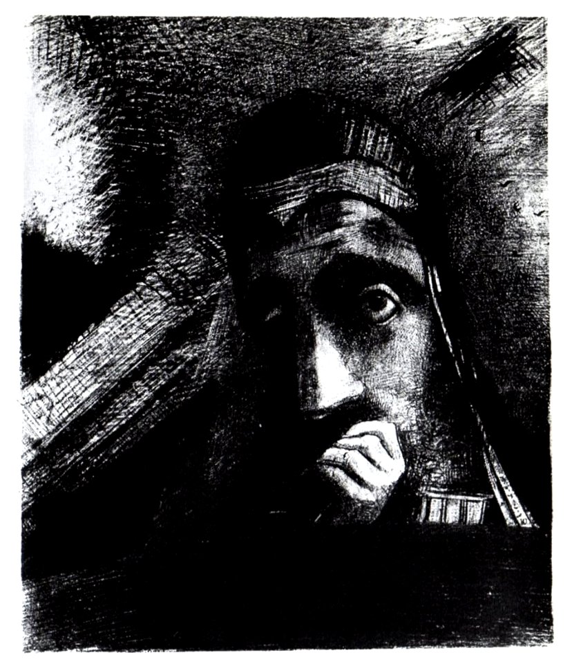 Homage to Goya Odilon Redon 1885. Free illustration for personal and commercial use.