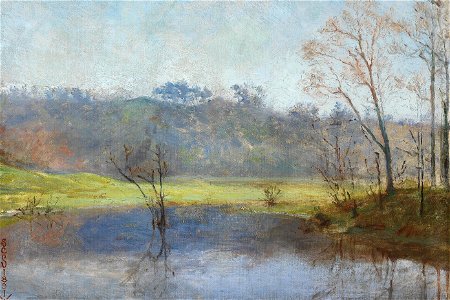 Suzette Holten Skovgaard - Klar efterårsdag ved en skovsø - 1891