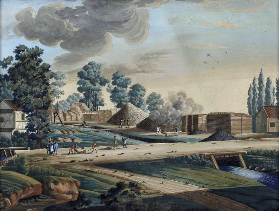 Holzlager am Bach c1830