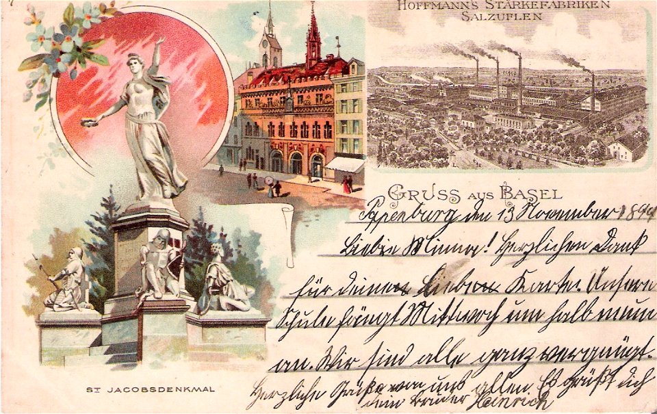 Hoffmanns Stärkefabriken - Postkarte Basel 7