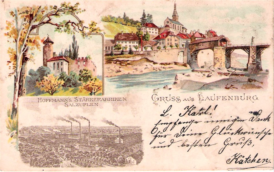 Hoffmanns Stärkefabriken - Postkarte Laufenburg AG