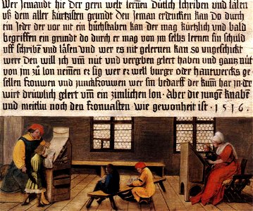 Ambrosius Holbein - Signboard for a Schoolmaster - WGA11474