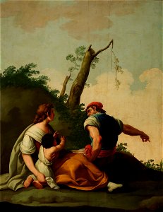 Hombre y mujer con un niño en brazos, de Zacarías González Velázquez (Museo del Prado)
