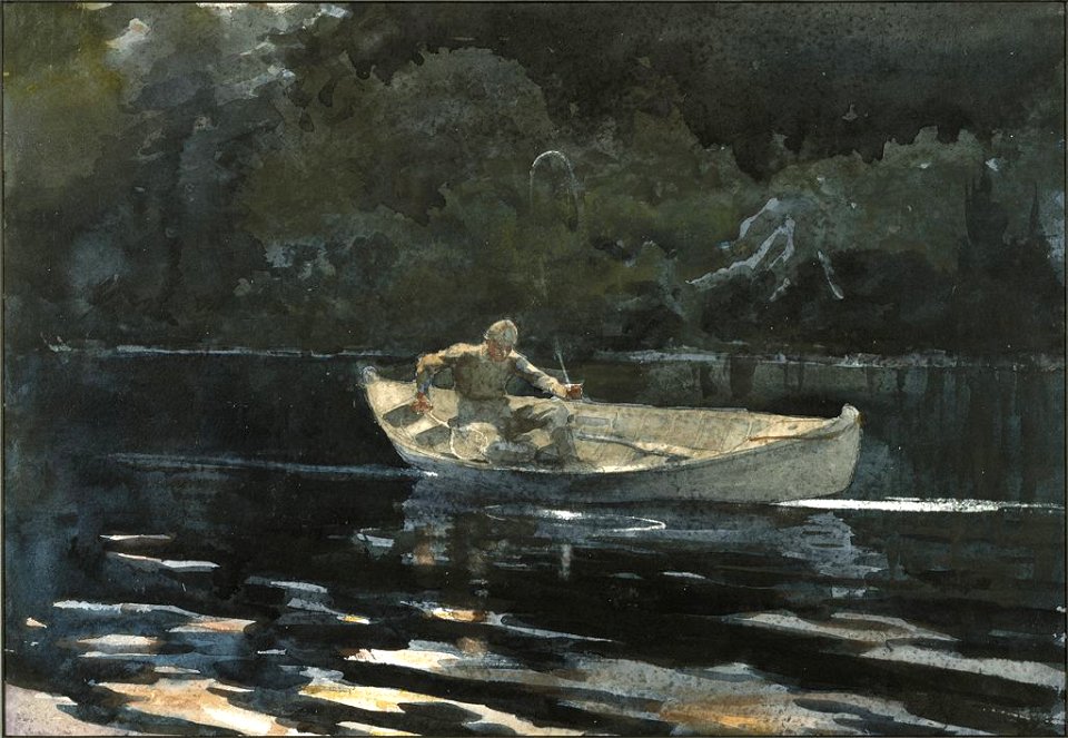 Winslow Homer - Fishing in the Adirondacks (1889)