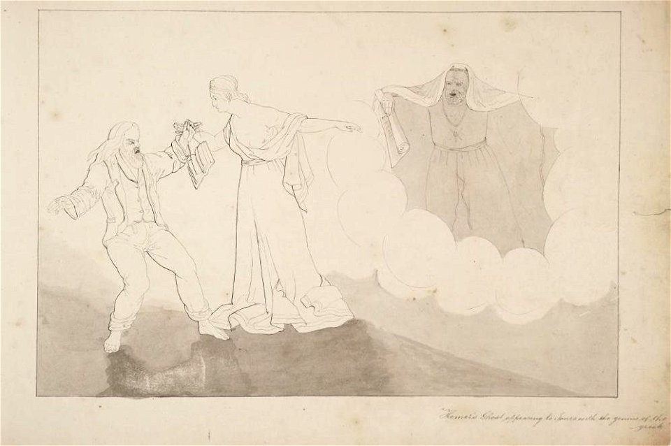 Homer's ghost appearing to Jones with the genius of the greek