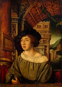 Ambrosius Holbein - Portrait of a Young Man - WGA11473. Free illustration for personal and commercial use.