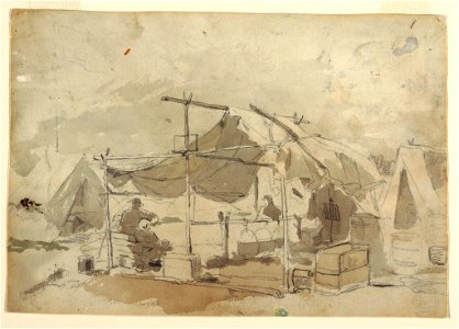 Drawing, Army Cook's Tent, 1862 (CH 18173831). Free illustration for personal and commercial use.