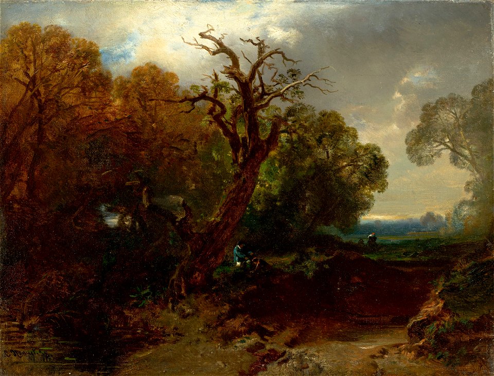 Charles Hoguet - Rast am Waldrand (1858)