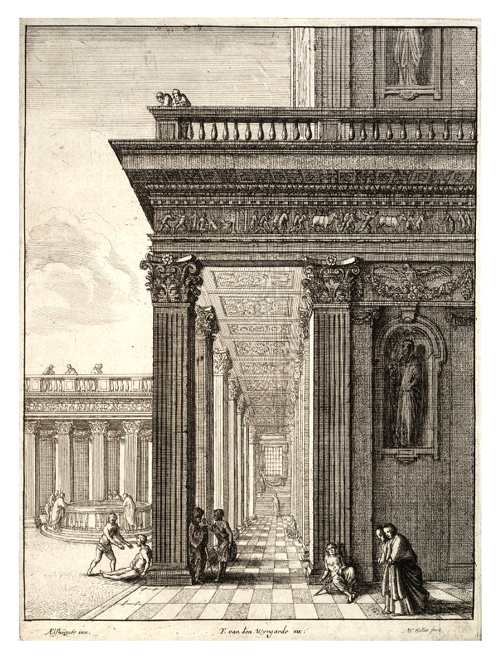 Wenceslas Hollar - Healing of the cripples, after Elsheimer (State 2)