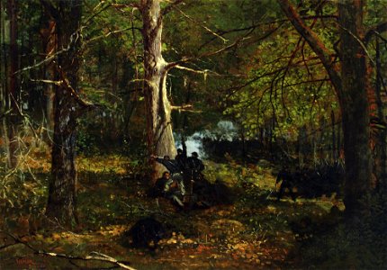 Winslow Homer - Skirmish in the Wilderness (1864). Free illustration for personal and commercial use.