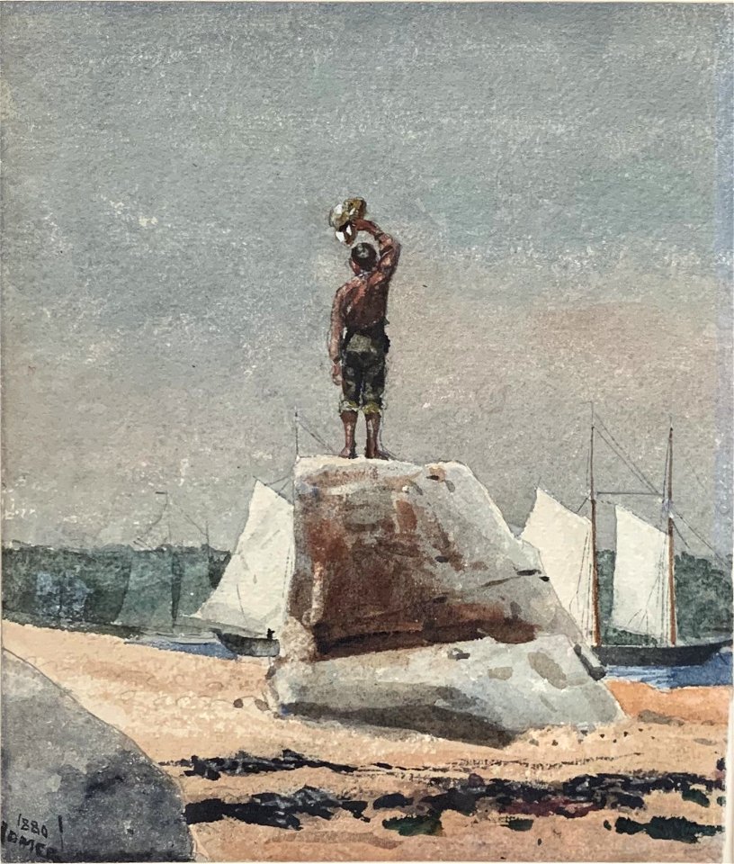 Boy Hailing Schooners by Winslow Homer, 1880