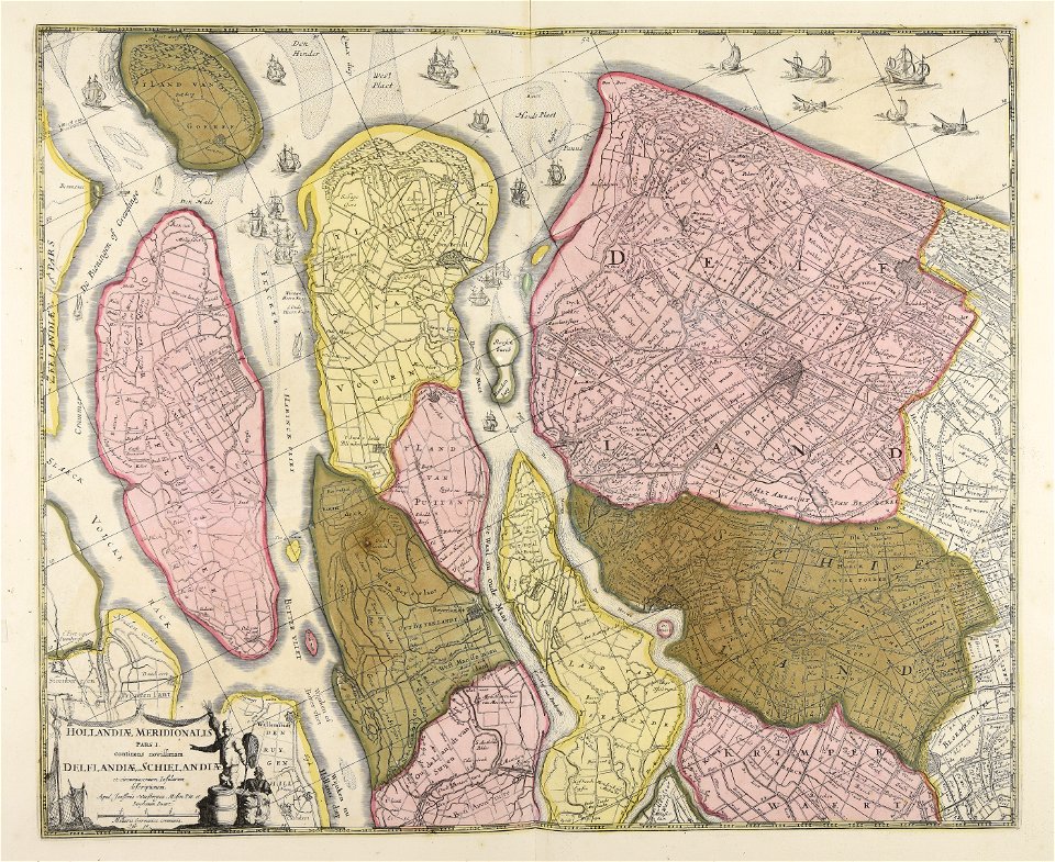 Hollandiae meridionalis pars I continens novissimam Delflandiae, Schielandiae et circumjacentium insularum... - CBT 6611732