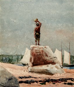 Winslow Homer - Boy Hailing Schooners (1880)