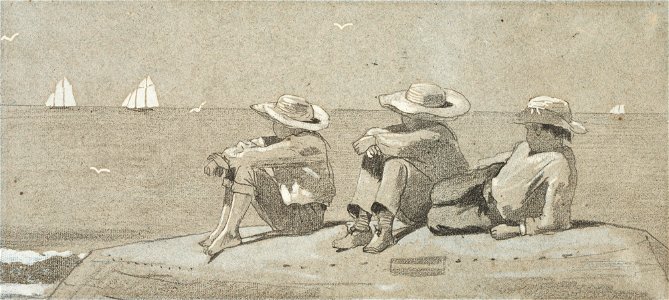 Winslow Homer - Three Boys on a Beached Dory (1873)
