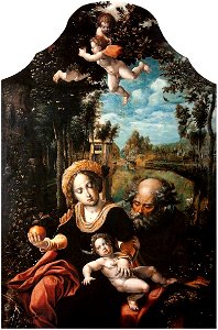 Coecke van Aelst Holy Family. Free illustration for personal and commercial use.