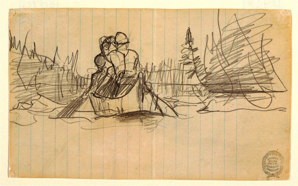 Drawing, Two Men in a Canoe, ca. 1897 (CH 18174567)