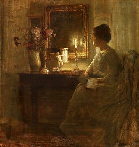 Carl Vilhelm Holsoe (Danish artist, 1863-1935) Interior with a Woman (2)