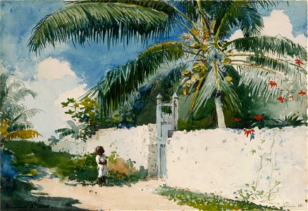 Winslow Homer - A Garden in Nassau (1885)