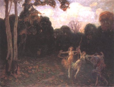 Hollósy, Simon - Dancing Girls at the Edge of the Forest (1895)