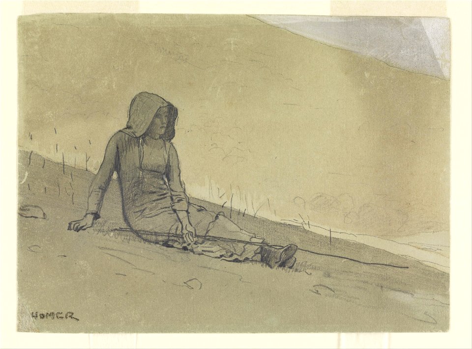 Winslow Homer - Girl Seated on a Hillside - Google Art Project