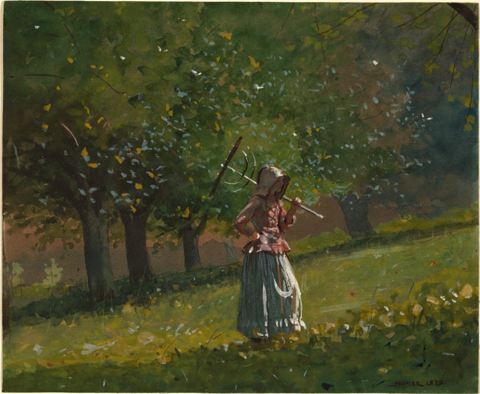 Winslow Homer - Girl with hay rake (1878)