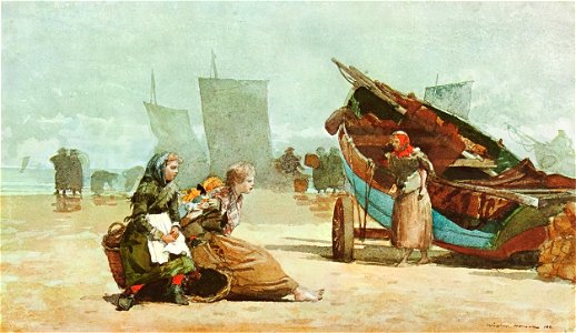 Winslow Homer - Beach scene, cullercoats (1881)