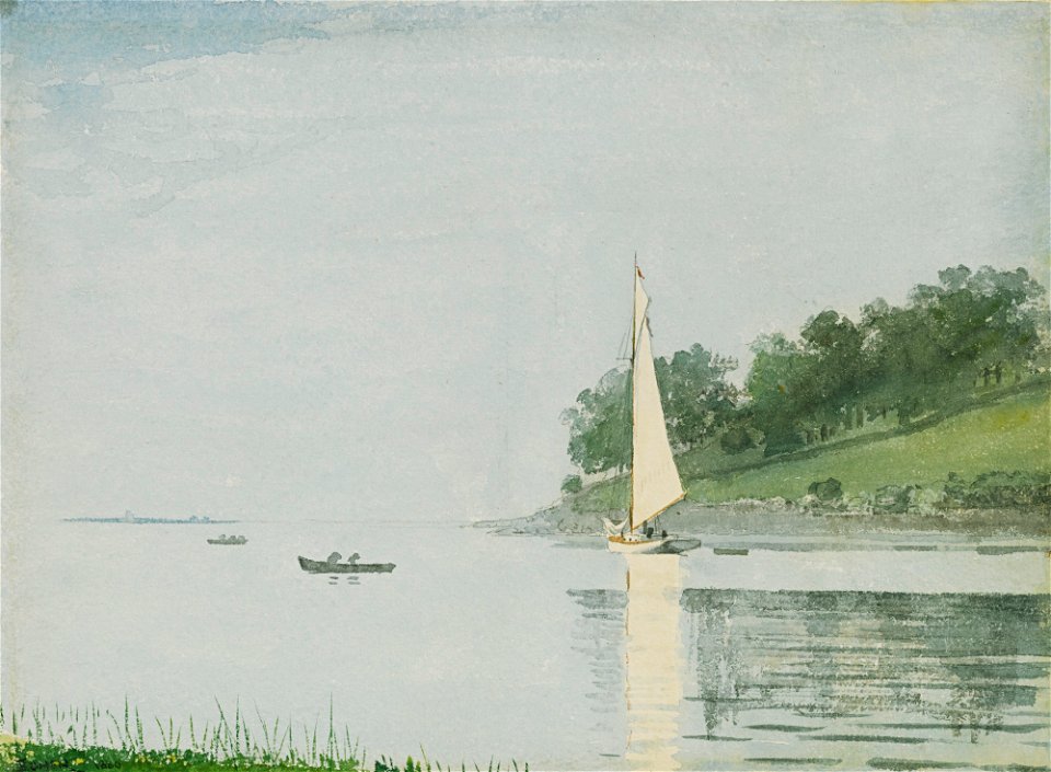 Winslow Homer - Yacht in a cove, Gloshester (1880)