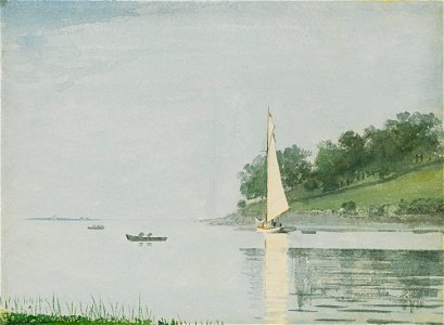 Winslow Homer - Yacht in a cove, Gloshester (1880)