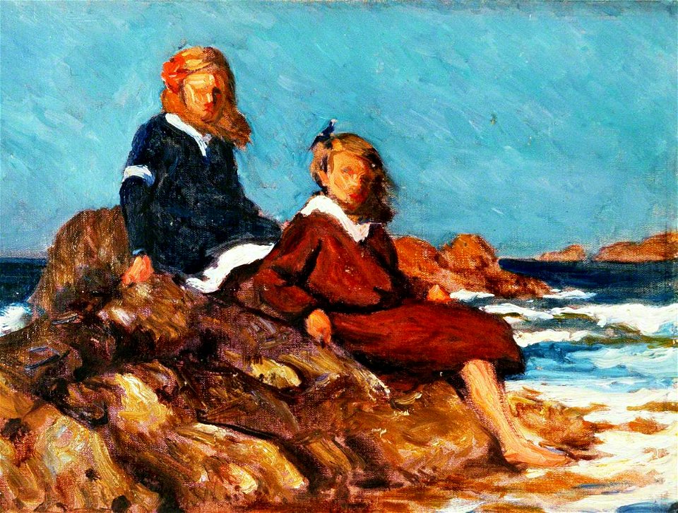 Holidays, Village Girls at Llangrannog (gcf02884)