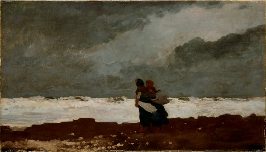 Winslow Homer - Two Figures by the Sea - Google Art Project. Free illustration for personal and commercial use.