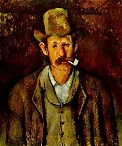 Homme à la pipe, par Paul Cézanne, Institut Courtauld. Free illustration for personal and commercial use.