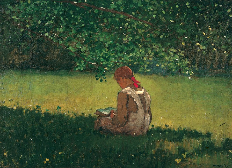 Winslow Homer, Reading by the Brook, 1879. Oil on canvas. Memphis Brooks Museum of Art, Memphis,