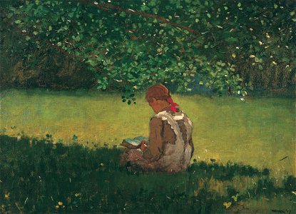 Winslow Homer, Reading by the Brook, 1879. Oil on canvas. Memphis Brooks Museum of Art, Memphis,