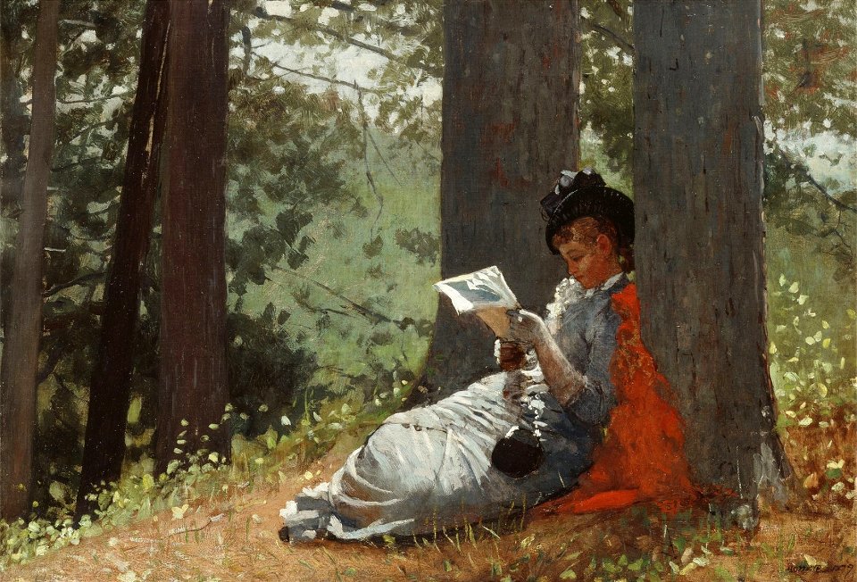 Winslow Homer - Girl Reading Under an Oak Tree (1879)