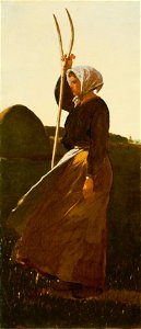Winslow Homer - Girl with Pitchfork - Google Art Project. Free illustration for personal and commercial use.