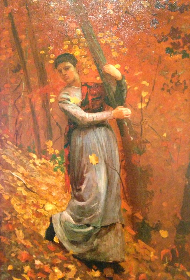 Winslow Homer - Woman in Autumn Woods (c.1877)