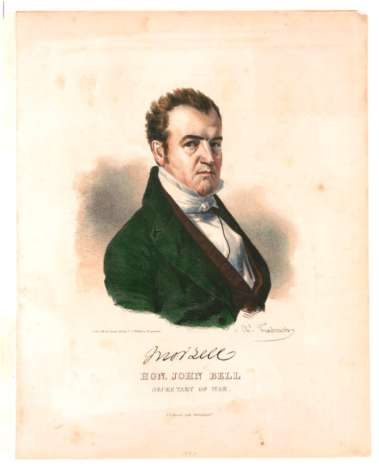 Hon. John Bell Secretary of War - from life on stone for the U.S. Military Magazine by Chs. Fenderich. LCCN2003653697