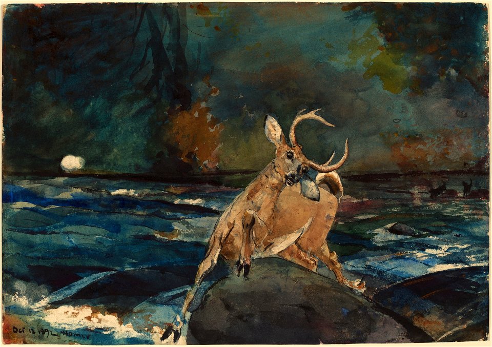 Winslow Homer - A Good Shot, Adirondacks