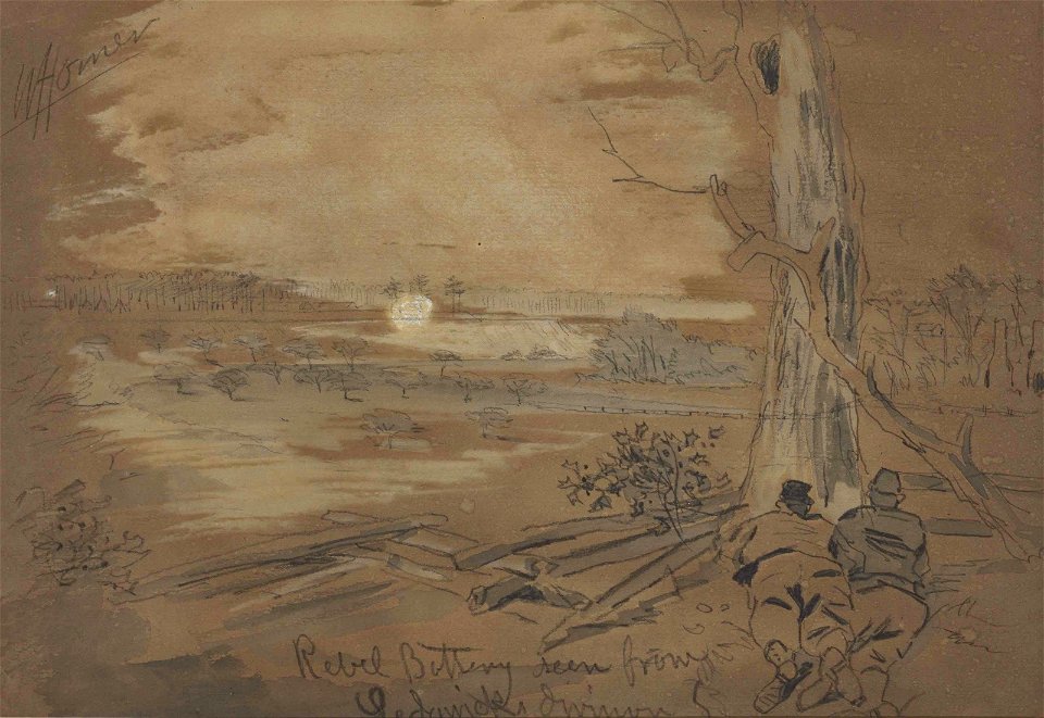 Winslow Homer - Rebel Battery Seen from Sedgwick's Division (1862)